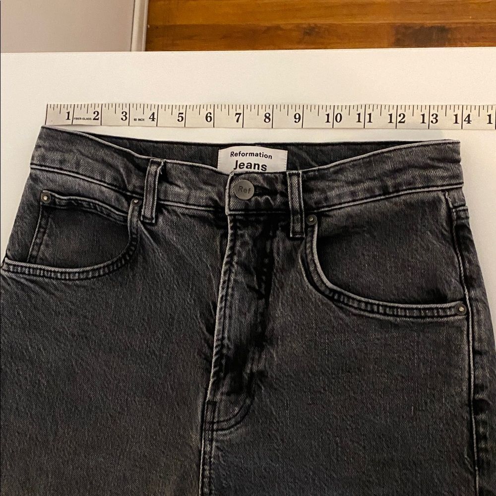 Reformation 80s Ultra High Yuma Ankle Zip Cigarette Jeans Pants Size 27 - Picture 11 of 13